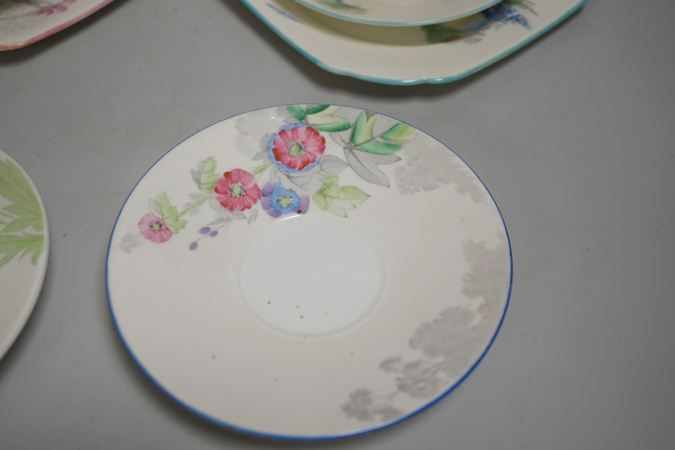 Two Shelley trios and two cups and saucers